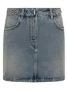 Givenchy Mini Skirt In Denim With Chain Details In Blue