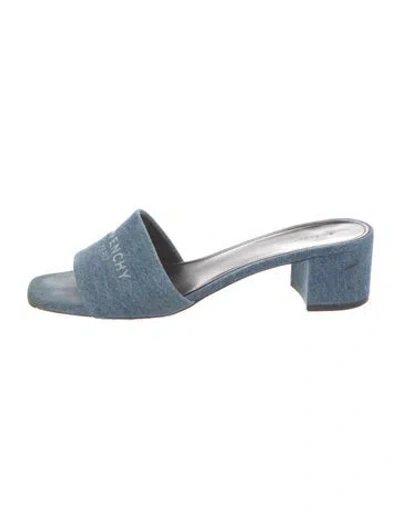 Pre-owned Givenchy Denim Slides In Blue