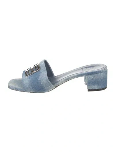 Pre-owned Givenchy Denim Slides In Blue