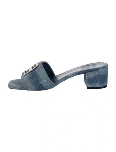 Pre-owned Givenchy Denim Slides In Blue