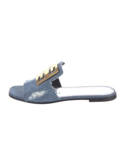 Pre-owned Givenchy Denim Slides In Blue