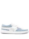 Givenchy G Move Sneakers In Mixed Leathers And Denim Monogram 72 In Blue