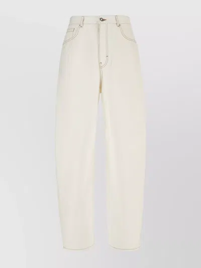 Givenchy Denim Trousers Contrast Stitching In White