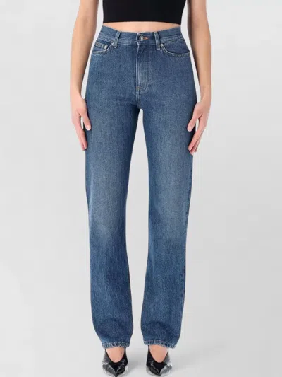 Givenchy Denim Straight Leg Trousers In Blue