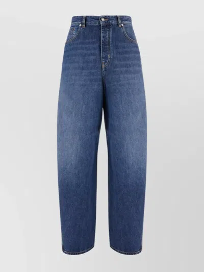 Givenchy Denim Trousers With Belt Loops And Contrast Stitching In Blue