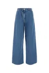 Givenchy High Waist Wide-leg Denim Trousers With Front Pleats In Deepblue