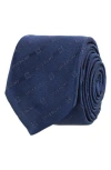 Givenchy Diagonal Logo Jacquard Silk Tie In Blue