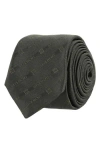 Givenchy Diagonal Logo Jacquard Silk Tie In Gray