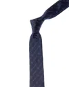 Givenchy Diagonal Logo Silk Tie In Blue