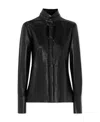 Givenchy Digging And Cutting Design Leather Blouse In Black