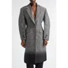 Givenchy Cocoon Fitted Coat In Herringbone Wool Silk Jacquard In Gray