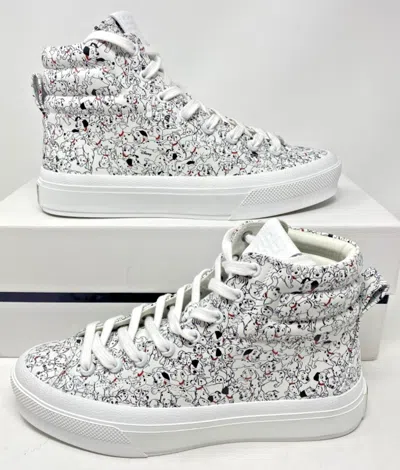 Pre-owned Givenchy Disney 101 Dalmatians City Sport High-top Leather Sneakers 40 Eu 10 Us In White / Black