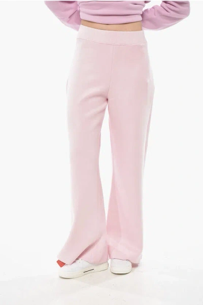 Givenchy Disney X  Knit Palazzo Trousers With Embroidery In Pink