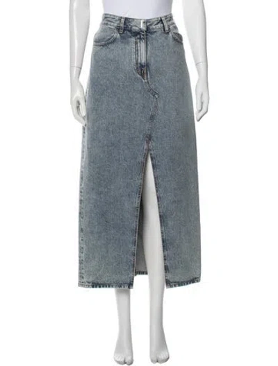 Pre-owned Givenchy Distressed Accents Long Skirt In Blue