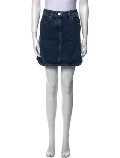 Pre-owned Givenchy Distressed Accents Mini Skirt In Blue