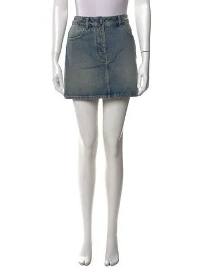 Pre-owned Givenchy Distressed Accents Mini Skirt In Blue
