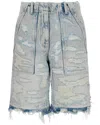 Givenchy Distressed Denim Short In Blue