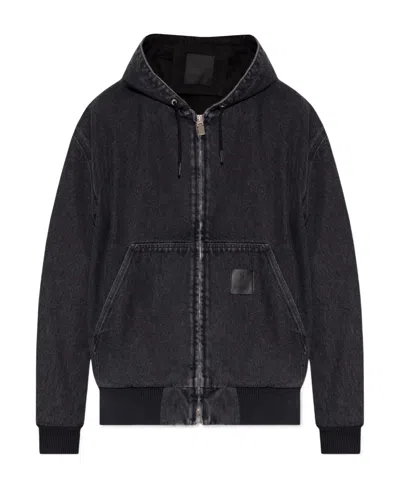 Givenchy Distressed-effect Cotton Hooded Jacket In Black