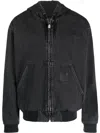 Givenchy Distressed-effect Cotton Hooded Jacket In Grey
