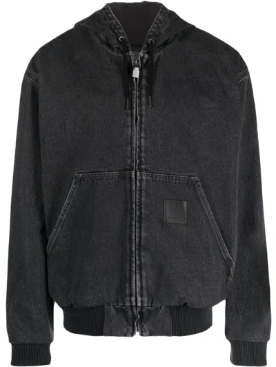 Givenchy Distressed-effect Cotton Hooded Jacket In Grey
