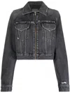 Givenchy Distressed-effect Zipped Denim Jacket In 黑色