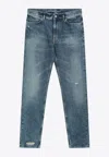 Givenchy Distressed Faded Jeans In Blue