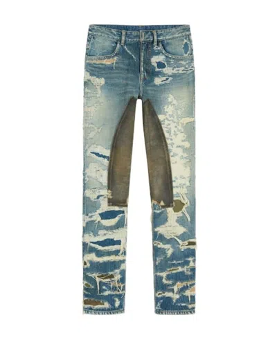 Givenchy Distressed-finish Straight-leg Jeans In Blue