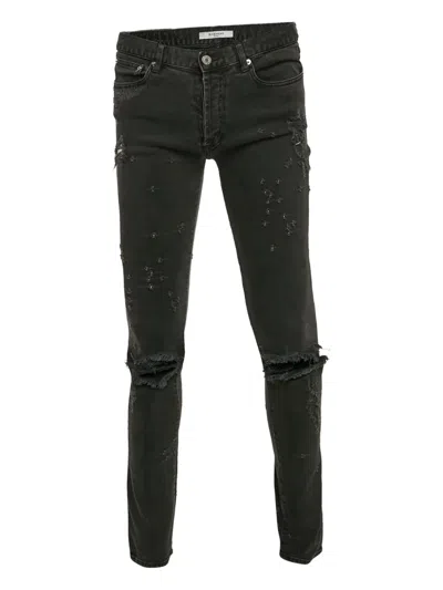 Pre-owned Givenchy Distressed Jeans In Gray