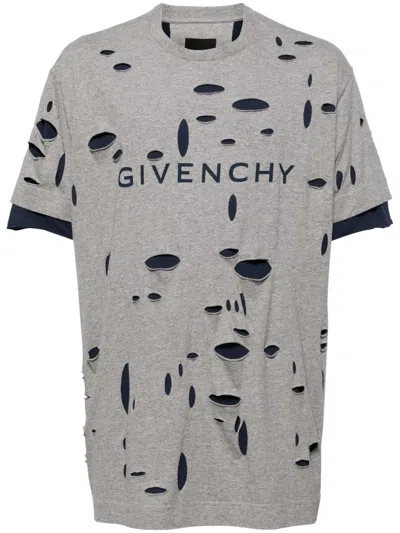 GIVENCHY DISTRESSED LAYERED T-SHIRT