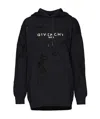 Givenchy Distressed Logo-print Cotton Hoodie In Black