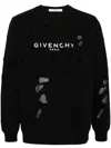 Givenchy Distressed Logo-print Sweatshirt In Black
