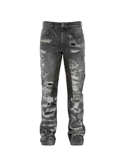 Givenchy Distressed Patched Jeans In Black