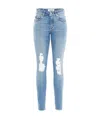 Givenchy Distressed Skinny Fit Jeans In Blue