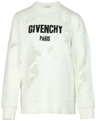 Givenchy Distressed Sweatshirt In White