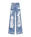 Givenchy Distressed Mid-rise Wide-leg Jeans In Blue