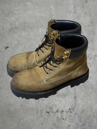 Pre-owned Givenchy Distressed Work Boot In Brown