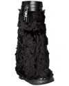 Givenchy Dnu Inv  Shark Lock Leather Biker Boot In Black