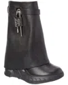 Givenchy Shark Lock Biker Ankle Boots In Leather And Shearling In Black