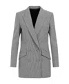 Givenchy Black And White Double Breast Wool Jacket In Gray