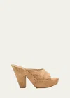 Givenchy Doll Cork Platform Wedges In Natural
