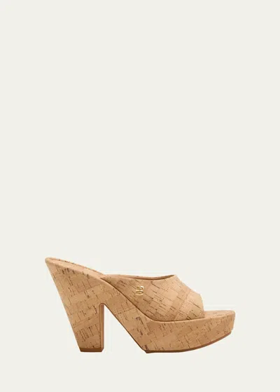 Givenchy Doll Cork Platform Wedges In Natural