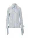 Givenchy Blouse Avec Nauds En Jacquard Monogramme 72 In Blue