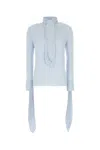 Givenchy Pastel Light Blue Silk Blouse In Blue