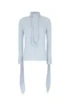 Givenchy Pastel Light Blue Silk Blouse In Blue