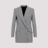 Givenchy Black And White Double Breast Wool Jacket In Black White