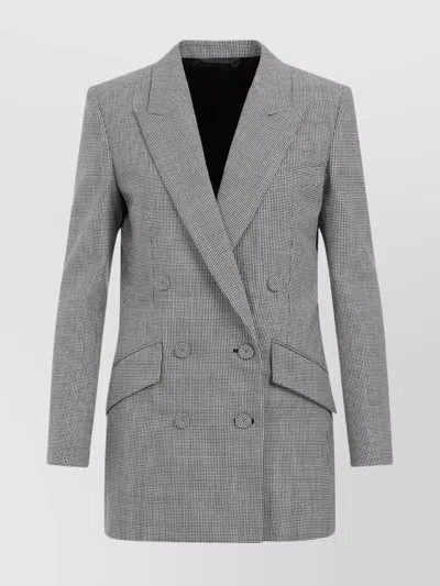 GIVENCHY DOUBLE BREAST WOOL CHECKERED JACKET