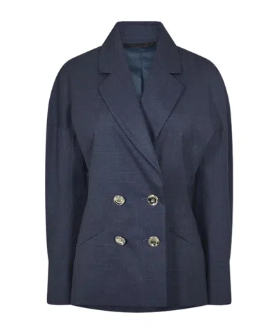 Givenchy Double Breasted Casual Jacket In Blue