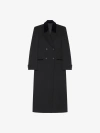 GIVENCHY DOUBLE BREASTED COAT IN TRICOTINE WOOL WITH VELVET DETAILS