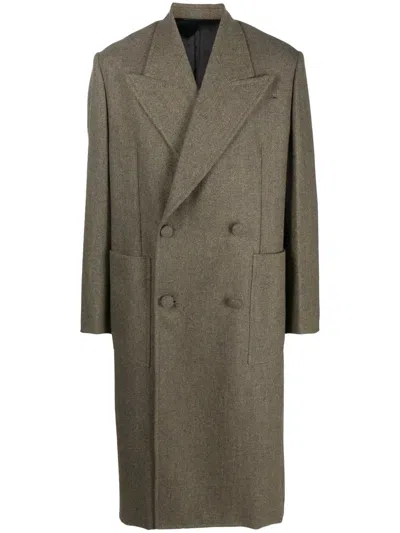 Givenchy Double-breasted Oversize Wool Coat In Green