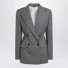 Givenchy Grey Double-breasted Wool Jacket Women In Gray